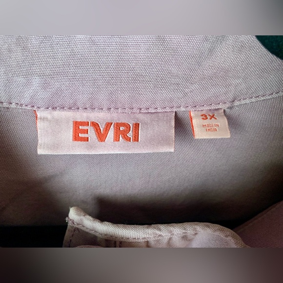 Evri lightweight canvas jacket 3X solid lavender drawstring waist Plus Size - Picture 4 of 5